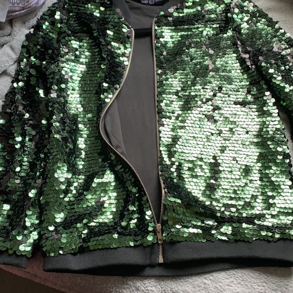 Daisy Street sequin Bomber Jacket - Picture 4 of 7